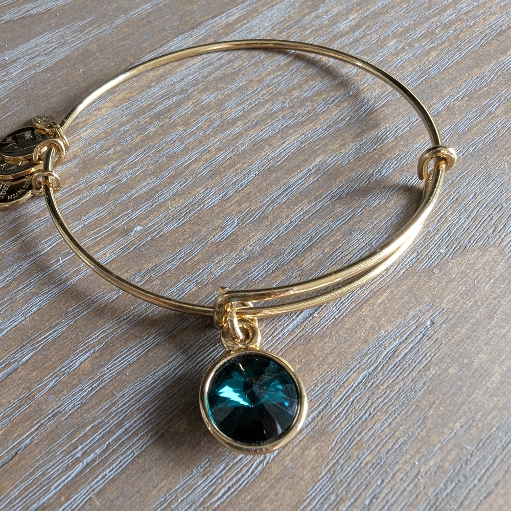 Alex And Ani Gold Bracelet with Teal Charm